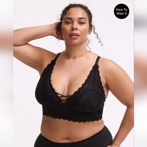 Torrid Black Lightly Lined XO Lace Bralette